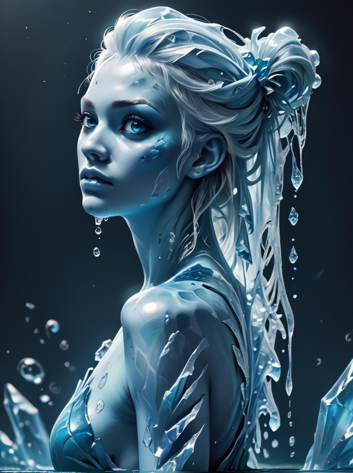 score_9, score_8_up, score_7_up, score_6_up, score_5_up, score_4_up, <lora:water:0.4>, watermode, , 1girl, solo,water body,ice hair,bright blue theme