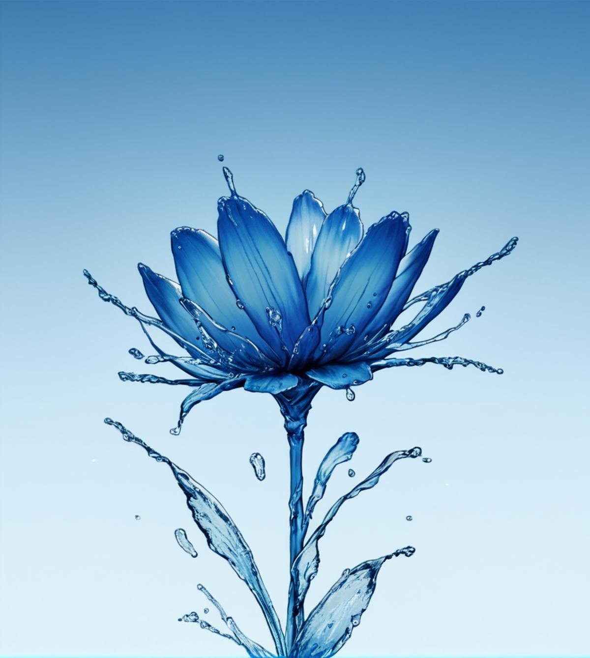 score_9, score_8_up, score_7_up, score_6_up, score_5_up, score_4_up, <lora:water:0.6>,watermode, no humans, blue theme, water, gradient, gradient background, blue background, , simple background, , flower