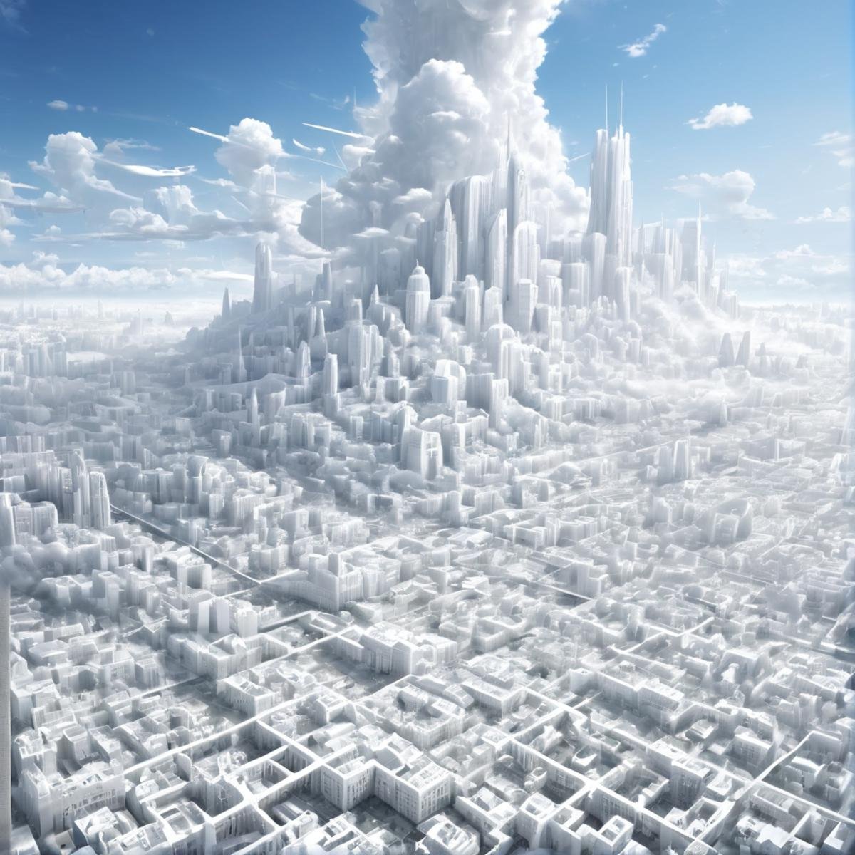 masterpiece,high resolution,detailed, <lora:air_xl:0.8>airmode,,city made of cloud,cloud,air,white city