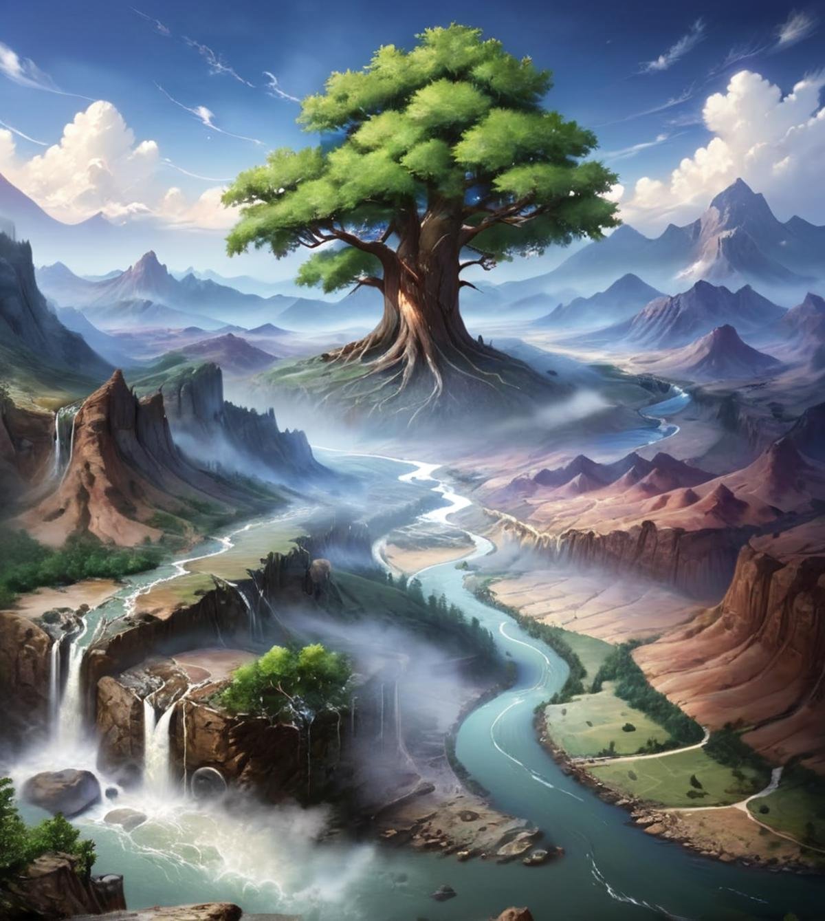 masterpiece,high resolution,detailed,<lora:earth_xl:0.8>earthmode, , no humans, tree, scenery, water, nature, outdoors, river, cloud, mountain, sky