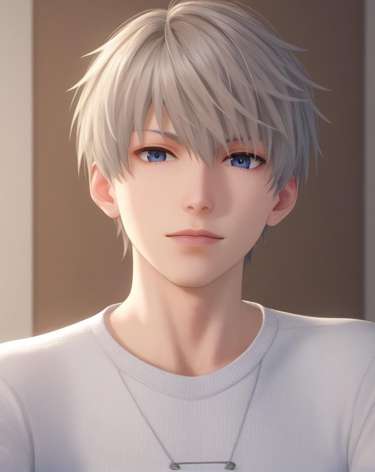 score_9, score_8_up, score_7_up, rating_explicit, realistic, BREAK, depth of field, 1boy, solo, mature male, male focus, <lora:luke_pony_v2:0.74>, xavier_lnds, gray hair, blue eyes, short hair, hair between eyes, bangs,  upper body, gray sweater, looking at viewer, facing viewer, straight-on,  <lora:xavier_lnds_pony:0.75> 