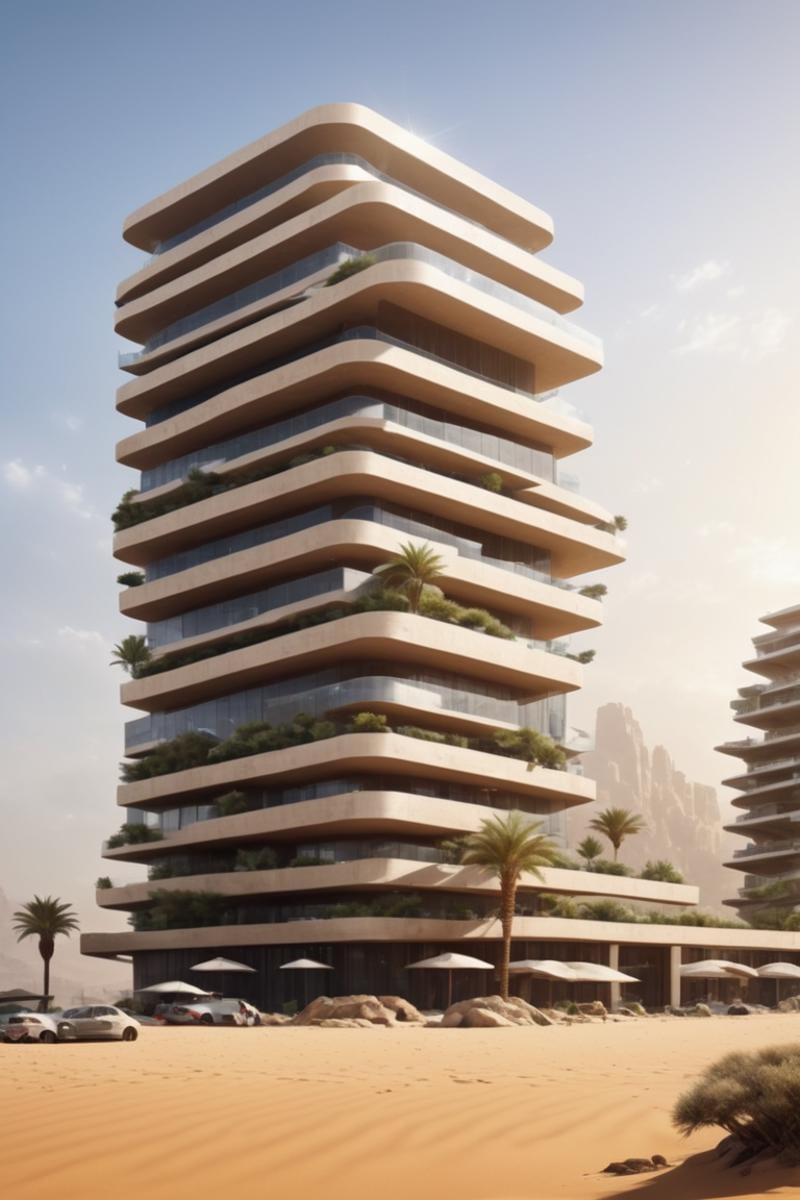 (future city,  Shopping malls,  department stores,  hotels and commercial offices on a rocky coast,  in a desert oasis,  half buried in the sand:1.3),  (avant-garde,  future,  reality,  science fiction,  photorealistic),  (modern architecture:1.2),  (Large Files,  Ultra Realistic,  8K,  16k,  FHD,  HD,  VFX,  Perfect,  Photography,  composition,  Architecture Sales Photography,  Architecture Competition,  Ultra High Resolution,  Cinematography,  High Resolution Image:1.1),  (dramatic lighting,  direct sunlight,  ray tracing,  clear shadow:1.2),  (real landscape:1.1),  (blurred background:1.0),  (urban background,  more_details),  , horizontal,<lora:EMS-61413-EMS:0.400000>,<lora:EMS-274228-EMS:0.400000>,<lora:EMS-301227-EMS:1.100000>