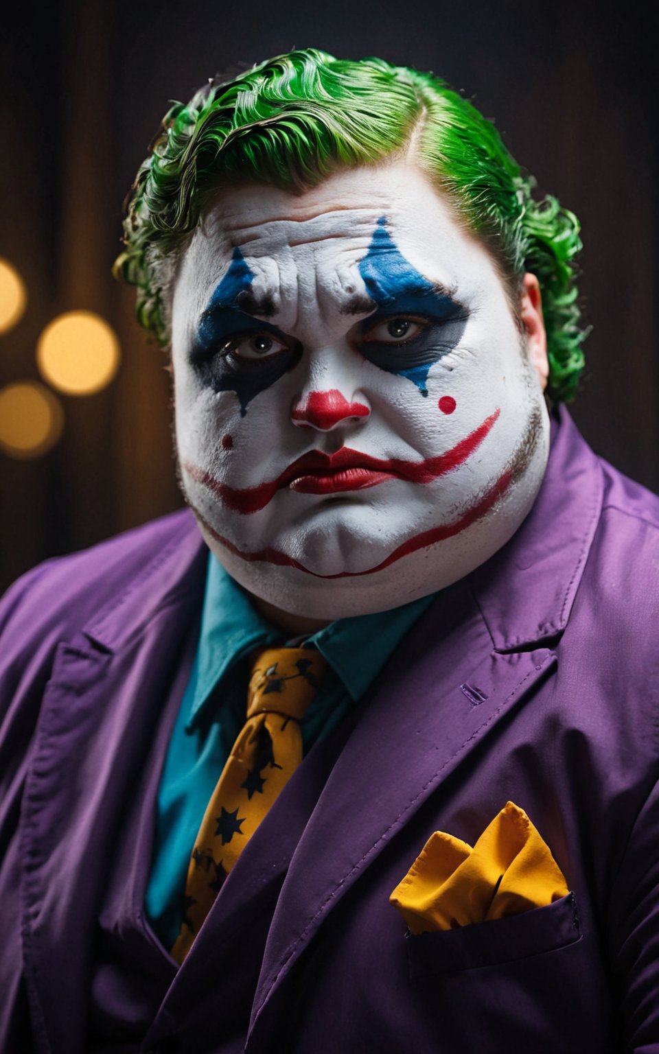 (best quality,highres,masterpiece:1.2),ultra-detailed,(portrait,joker,man,creepy look,detailed eyes,shallow depth of field,vignette,highly detailed,high budget Hollywood film),(best quality,4k,8k,highres,masterpiece:1.2),ultra-detailed,(realistic,photorealistic,photo-realistic:1.37),portraits,sharp focus,physically-based rendering,professional,vivid colors,bokeh,studio lighting,creepy color tones,subtle shadows 