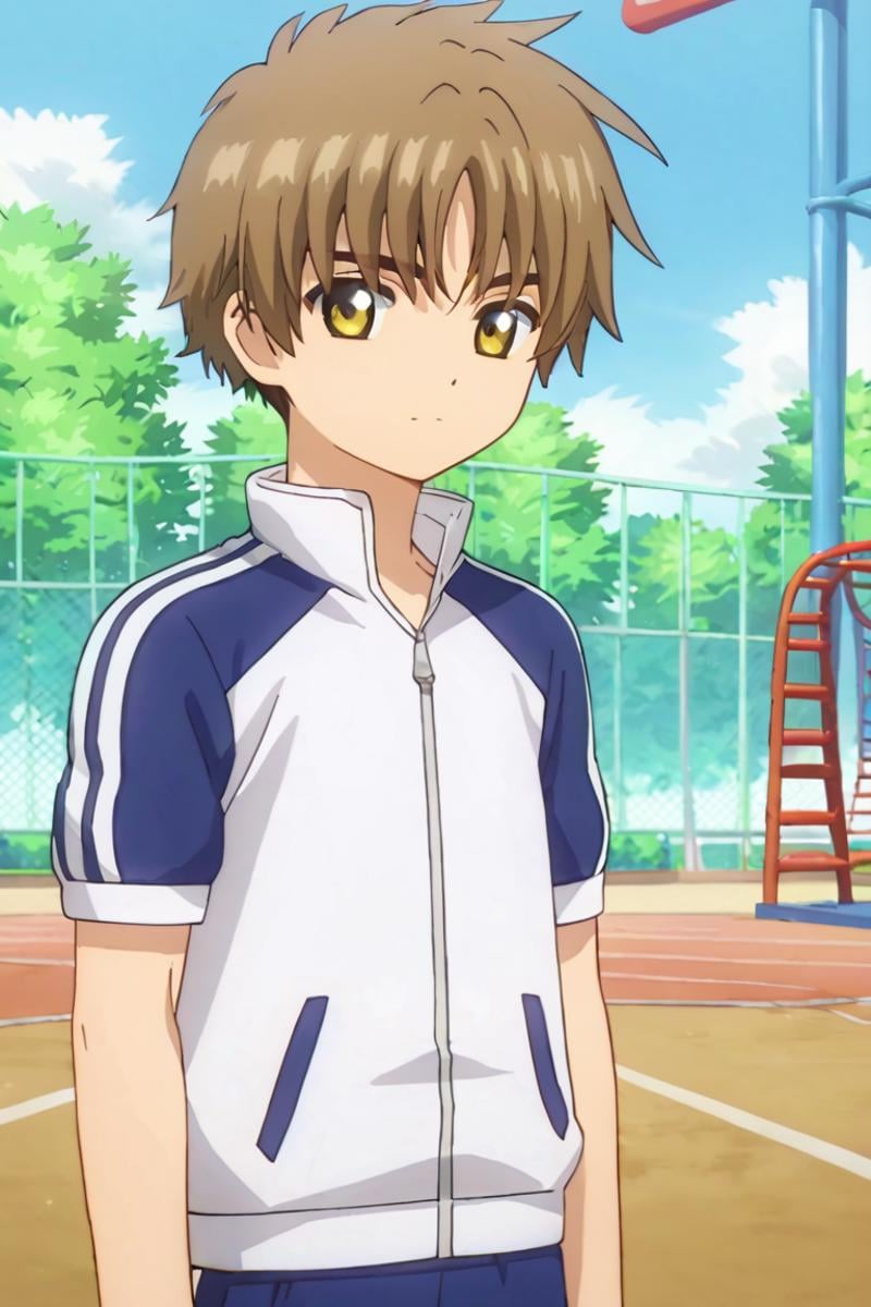 score_9,score_8_up,score_7_up,source_anime,looking at viewer, solo, 1boy, upper body,Li Syaoran, brown hair, yellow eyes, sportswear, outdoors, standing, playground<lora:EMS-394891-EMS:1.000000>