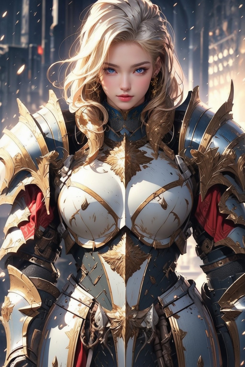  girl, 8k, masterpiece, ultra-realistic, best quality, high resolution, high definition, SHINY SILVER heavy thick armor