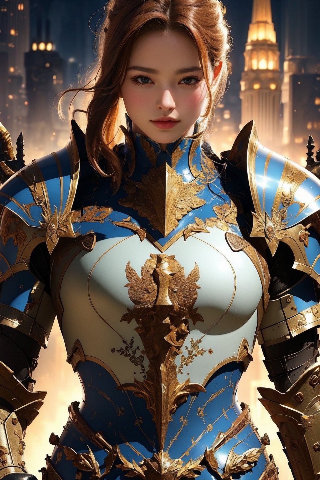  girl, 8k, masterpiece, ultra-realistic, best quality, high resolution, high definition, SHINY SILVER heavy thick armor, EAGEL LOGO