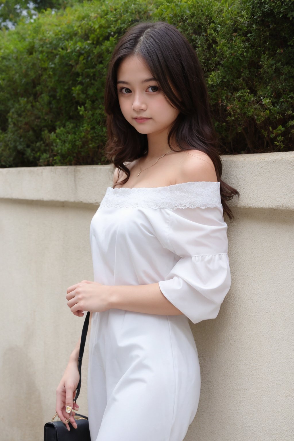 white off shoulder, upper body