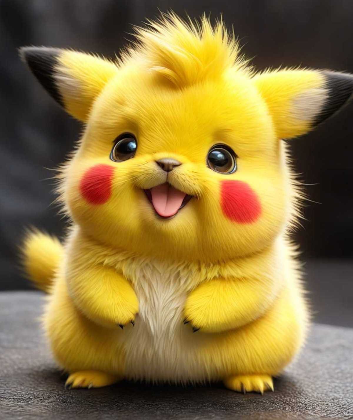 fluffy cute Pickachu, beautiful, realism, (closeup:0.2)