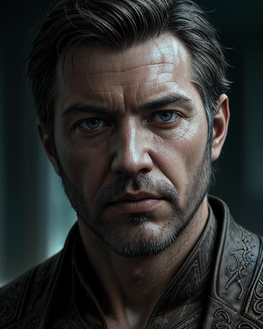 a photo of a man, (head:0.8), (closeup:0.8), epic, realism, art by greg rutkowski and artgerm, soft cinematic light, adobe lightroom, photolab, hdr, intricate, highly detailed, ((((depth of field))))