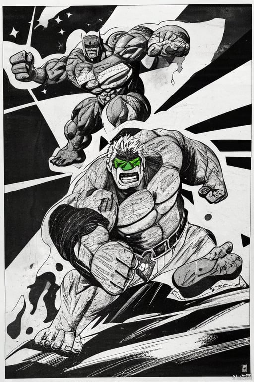 The Invincible Hulk,battle in downtown New York City,manv,greyscale