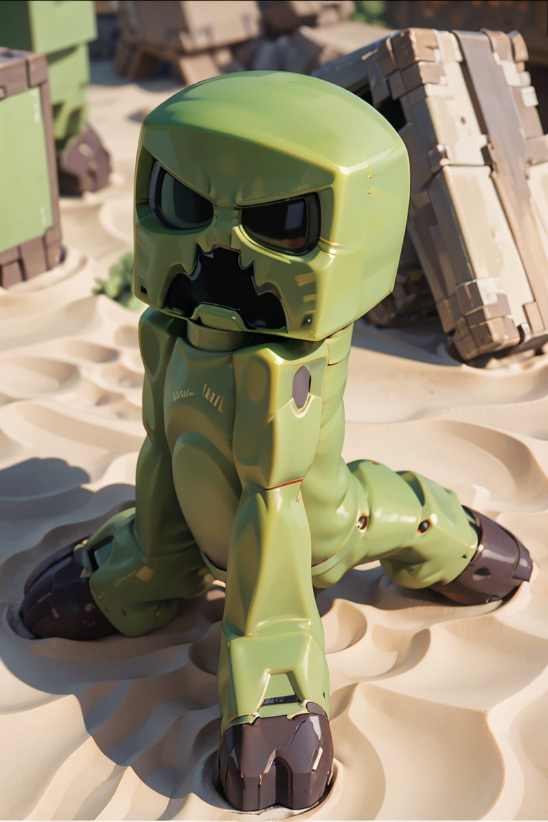 mccreeper  in sandy desert <lora:mccreeper:1.2>, no human