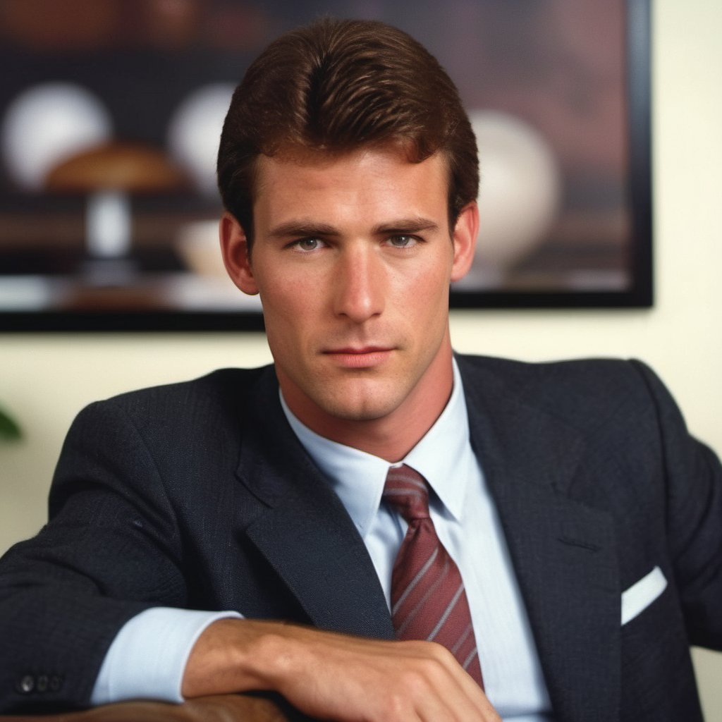 handsome man, corporate, CEO, suit and tie, salesman, young, hot, short hair, hairy, arm hair, chest hair, male model, 1980s, the office, stubble, facial hair, Al Parker, dunder mifflin, freckles, loser, sleazy, youthful, 24 years old, LOMO effect, bachelor,

8k, 4k, cinematic lighting, very dramatic, very artistic, soft aesthetic, realistic, masterpiece, ((perfect anatomy): 1.5), best resolution, maximum quality, UHD, life with detail, analog, cinematic moviemaker style