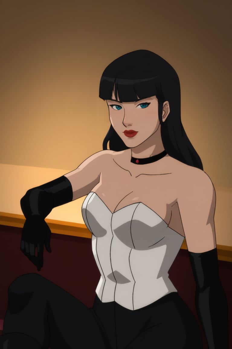 Z4t4n4Z4t4r4, black necklace, white corset, black gloves, black pants,The Pose