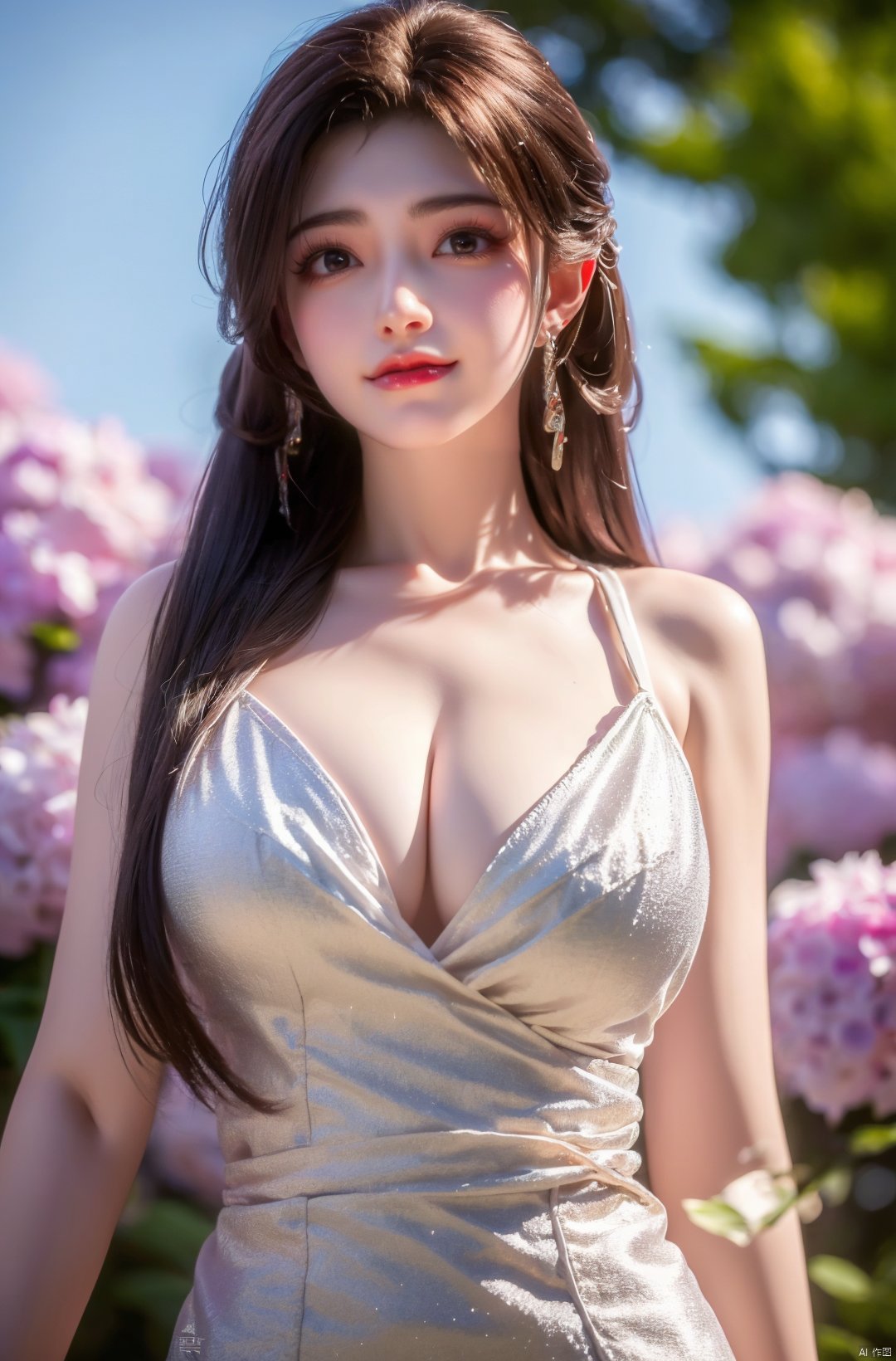  masterpiece,(best quality),cowboy shot,(good structure), dslr quality,depth of field,kind smile,looking_at_viewer,dynamic pose,xhuolinger,(big breasts:1.23),xtianqiong,xyunluo,x-hydrangea, ty-hd