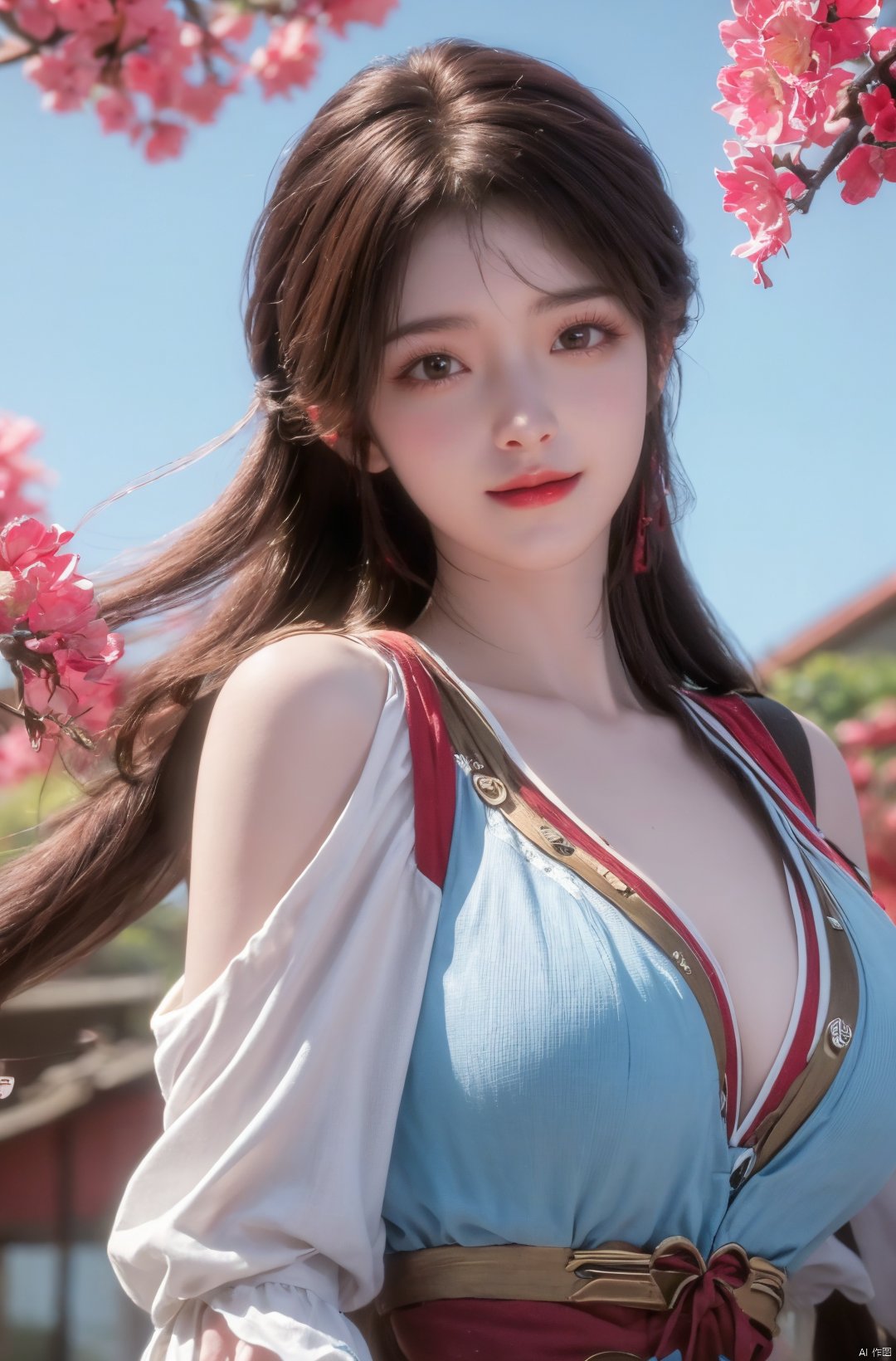  masterpiece,(best quality),cowboy shot,(good structure), dslr quality,depth of field,kind smile,looking_at_viewer,dynamic pose,xhuolinger,(big breasts:1.23),xtianqiong,xyunluo,x-hydrangea, ty-hd,girl