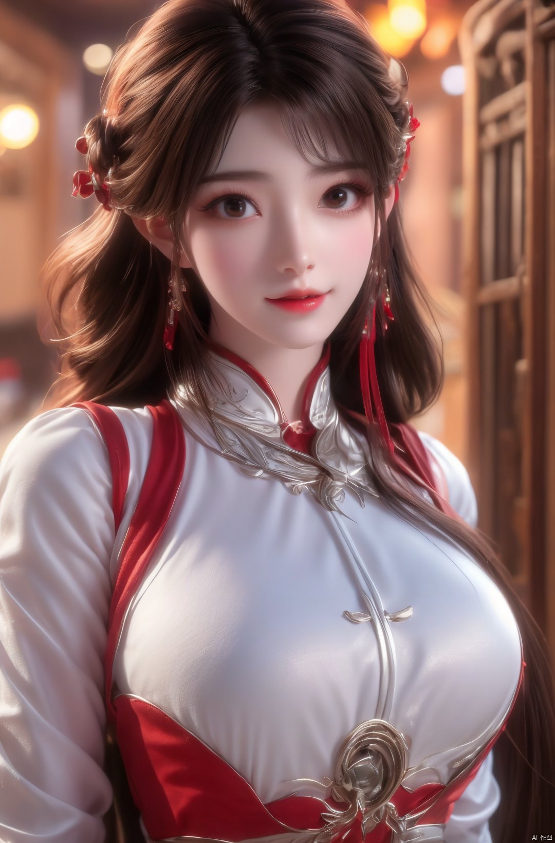  masterpiece,(best quality),cowboy shot,(good structure), dslr quality,depth of field,kind smile,looking_at_viewer,dynamic pose,xhuolinger,(big breasts:1.23),xtianqiong,xyunluo,x-hydrangea, ty-hd,girl