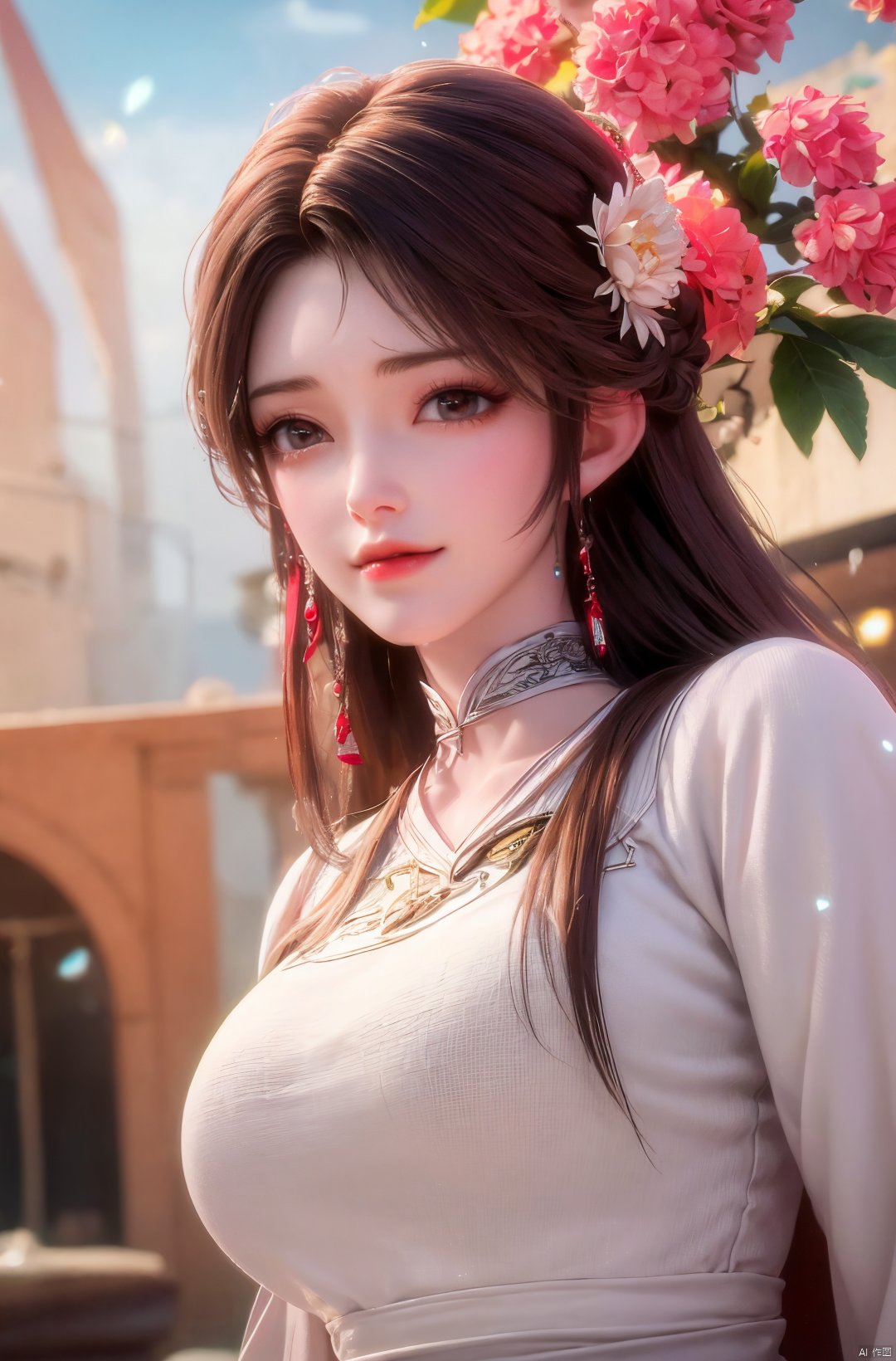  masterpiece,(best quality),cowboy shot,(good structure), dslr quality,depth of field,kind smile,looking_at_viewer,dynamic pose,xhuolinger,(big breasts:1.23),xtianqiong,xyunluo,x-hydrangea, ty-hd,girl