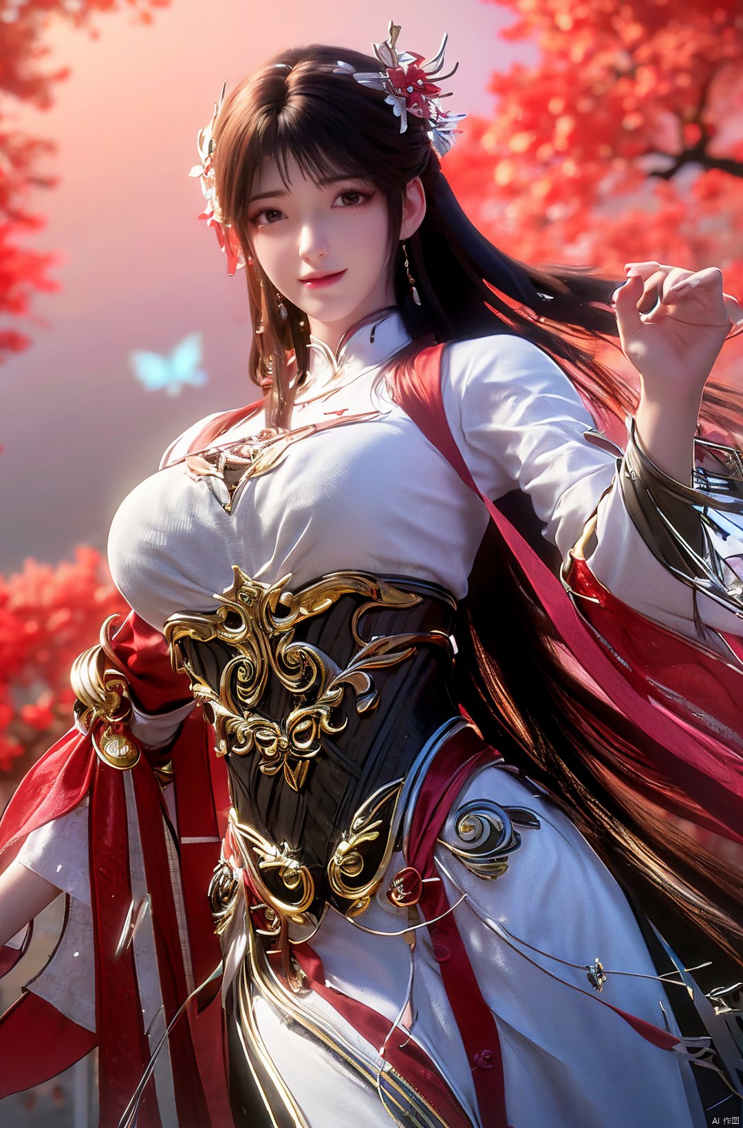  masterpiece,(best quality),cowboy shot,(good structure), dslr quality,depth of field,kind smile,looking_at_viewer,dynamic pose,xhuolinger,(big breasts:1.23),xtianqiong,xyunluo,x-hydrangea, ty-hd,girl