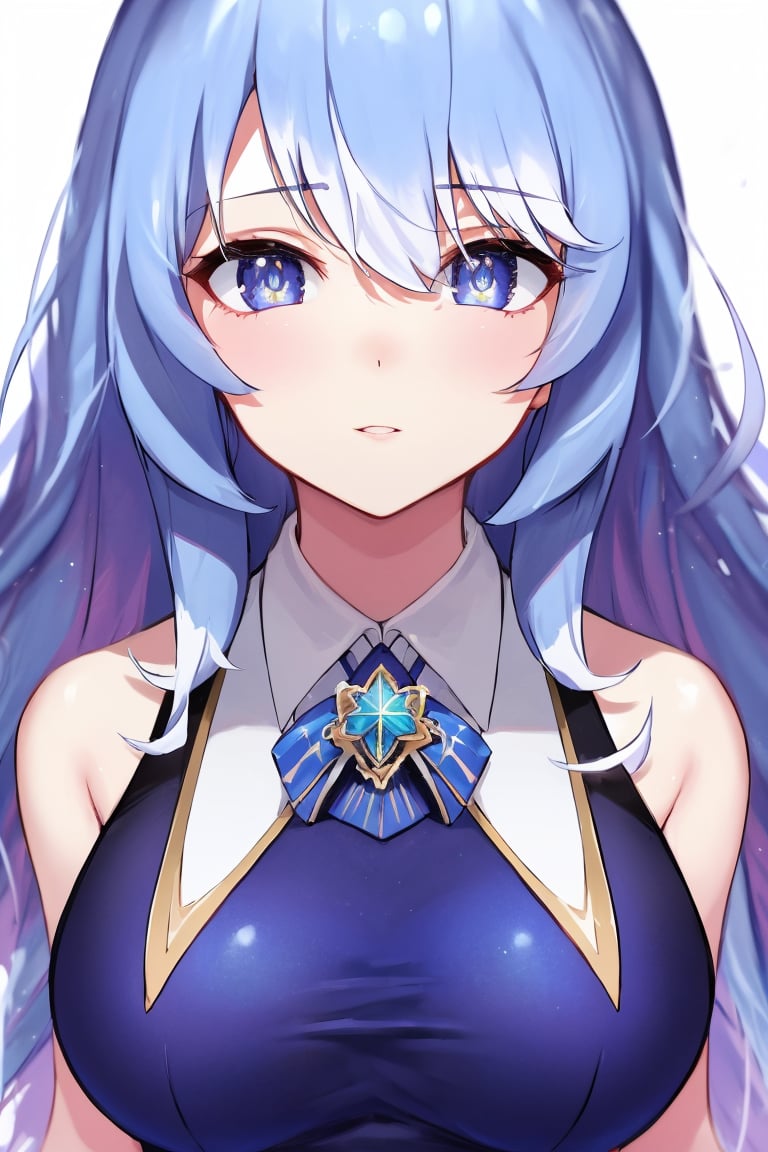 moona hoshinova, a Hololive virtual YouTuber, stands out against a sleek, high-tech backdrop in a stunning 4K, UHD shot. Her perfect anatomy is on full display as she poses confidently with an open pose, her expressive eyes shining bright like stars. The soft lighting accentuates the curves of her face and body, while the composition draws attention to her captivating gaze.,More Detail,KoboKanaeru