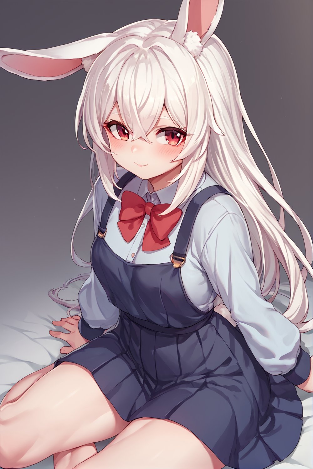 score_9_up, score_8_up, score_7_up, source_anime, 1girl, cute, rabbit girl, white hair, red eyes