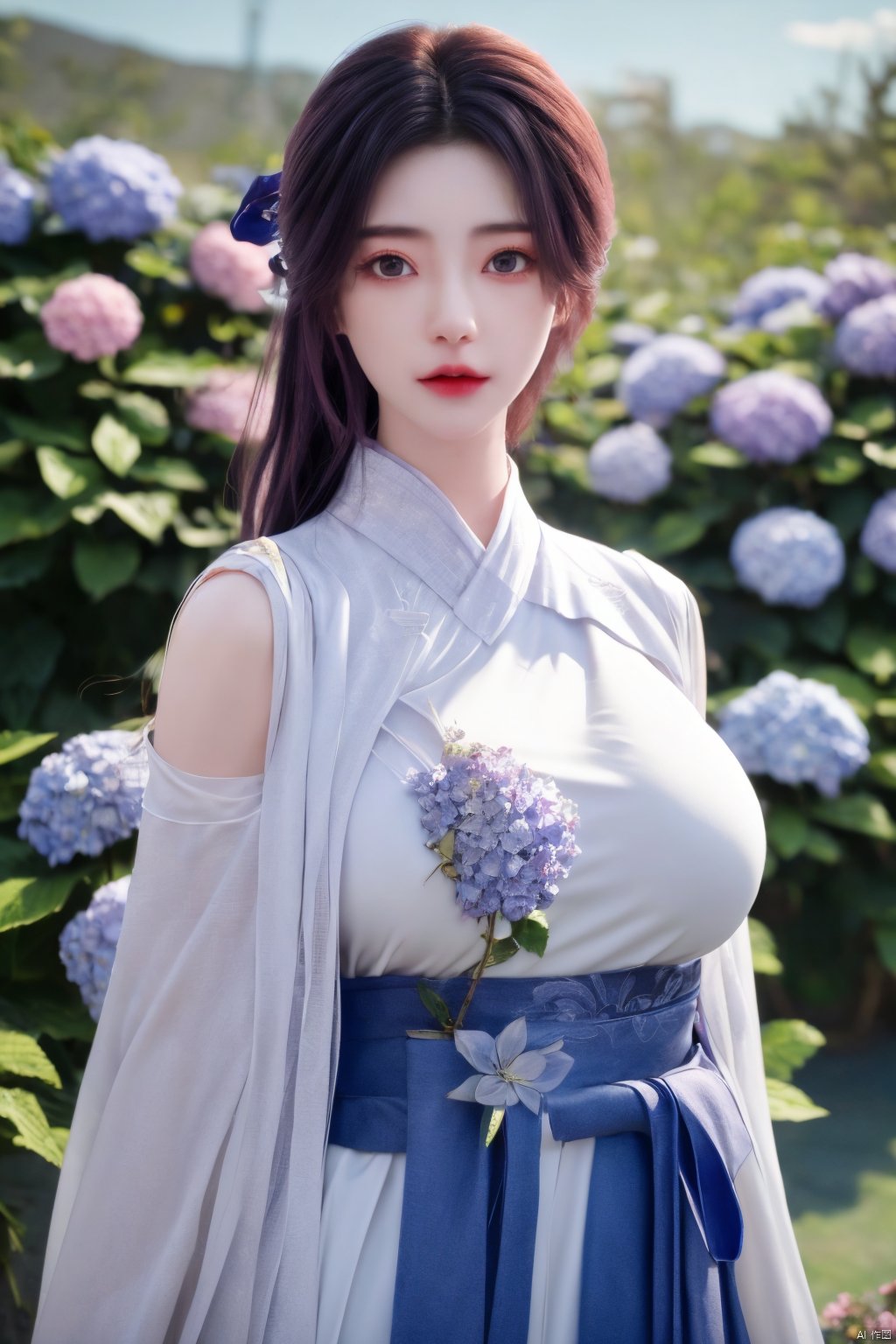 1girl, solo,(8k, raw photo, best quality, masterpiece:1.2), ,upper body,Xyunxi, ty-hd,, (big breasts:1.19), ,xyunxi,x-hydrangea, desert_sky, hanfu,xhuolinger