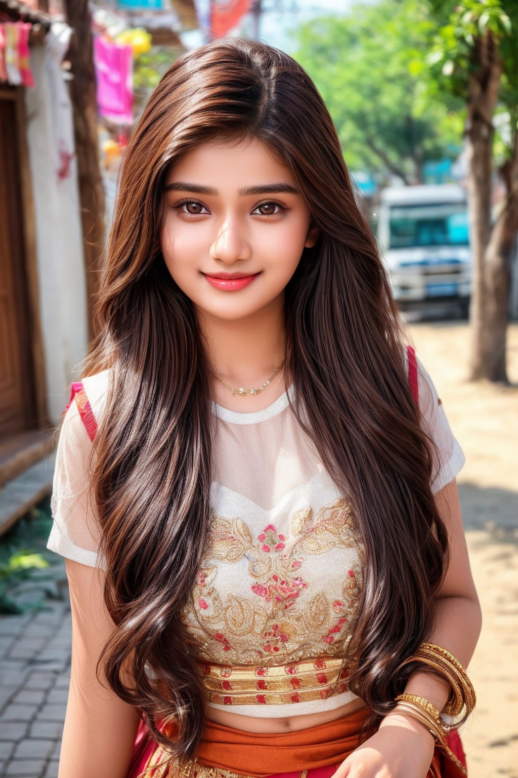 beautiful cute young attractive indian teenage girl, village girl, 22 years old, cute,  Instagram model, long brownish hair, warm, indian, large brown eyes
Smiling, walking like a dog
Ultra-detailed and realistic 
,kristinapimenova