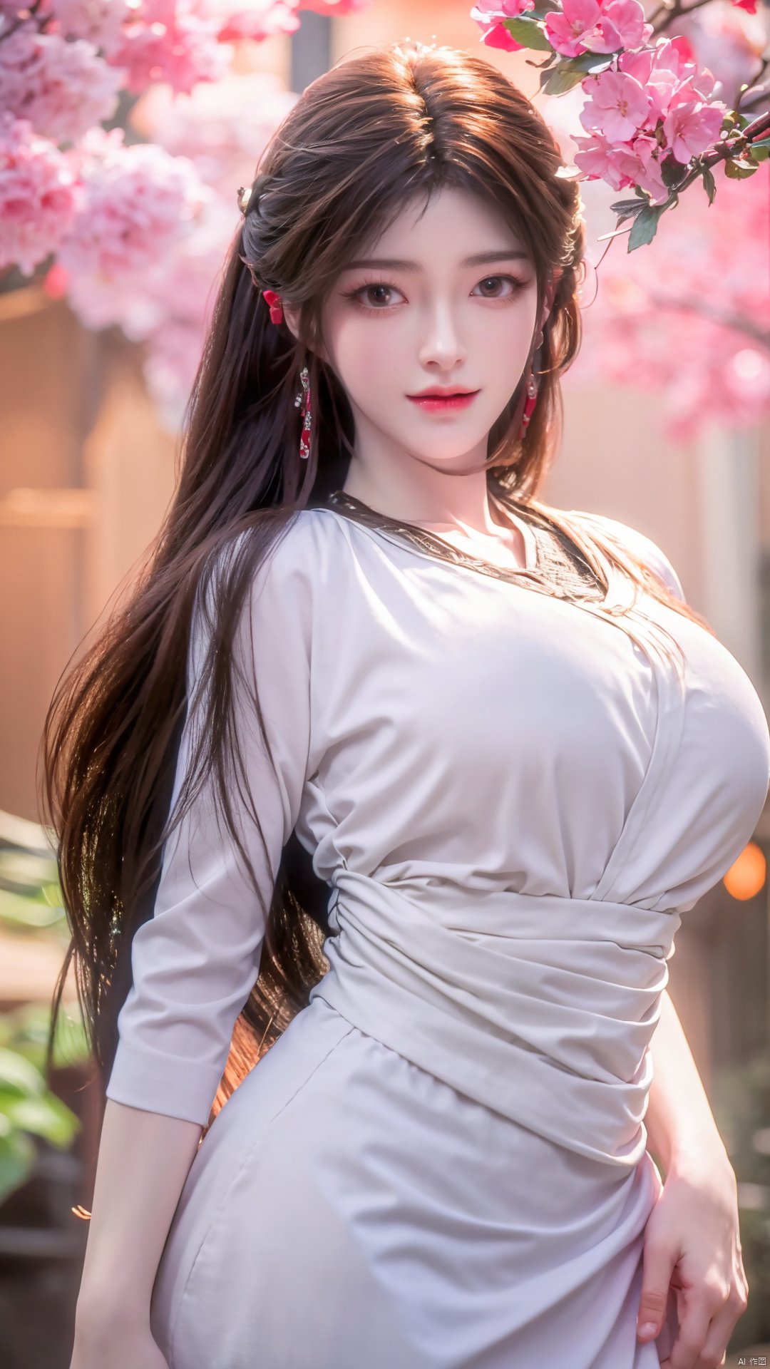  masterpiece,(best quality),cowboy shot,(good structure), dslr quality,depth of field,kind smile,looking_at_viewer,dynamic pose,xhuolinger,(big breasts:1.29),xtianqiong,xyunluo,x-hydrangea, ty-hd,Xhuolinger