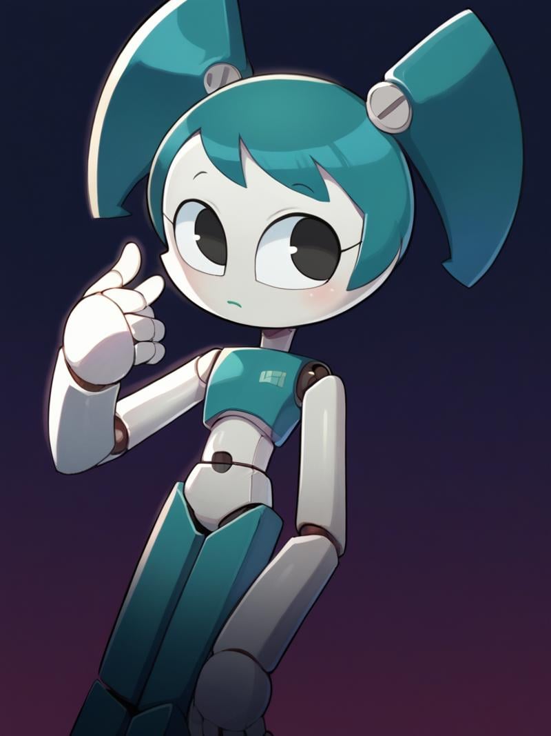 score_9, score_8_up, score_7_up, source_anime, BREAK1girl, solo,  <lora:Miwako:1> <lora:XJ-9-15:0.8> xj9, robot girl, robot joints, android, joints, twintails, aqua hair ,black eyes, colored skin, white skin, 