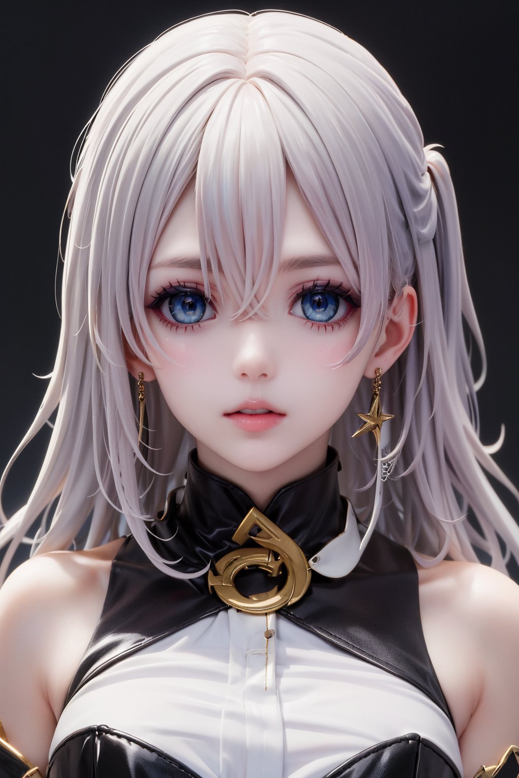 score_9, score_8,score_7, (masterpiece),(beautiful face and eyes),hair between eyes,wavy hair, white_hair,full_body