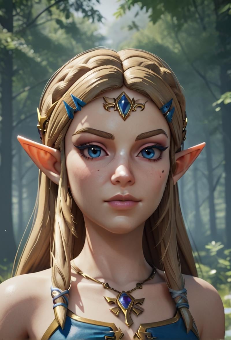 source_real, unreal_engine, 3d render, 1girl,  zelda in the forest, upperbody, <lora:Unreal_Engine_Style_Pony:0.8>, score_9, score_8_up, score_7_up,