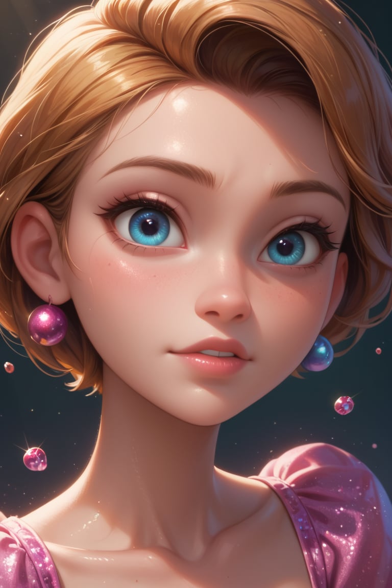 score_9, score_8_up, score_8, 1girl, glitter, high_resolution, detailed, portrait, shiny skin, multicolor, ,disney pixar style