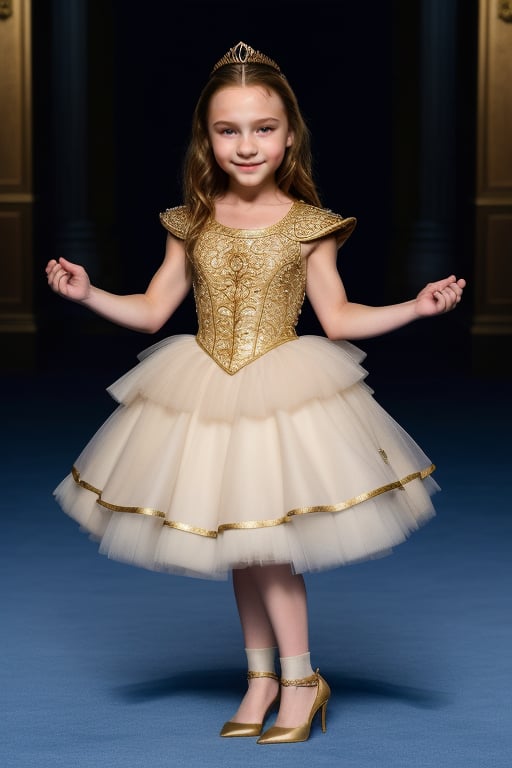 gimnnast, full Body View ((Tami Stronach)) Emilia Clarke, 8 years old, in princess costume with full lips, Tami Stronach,Tami Stronach