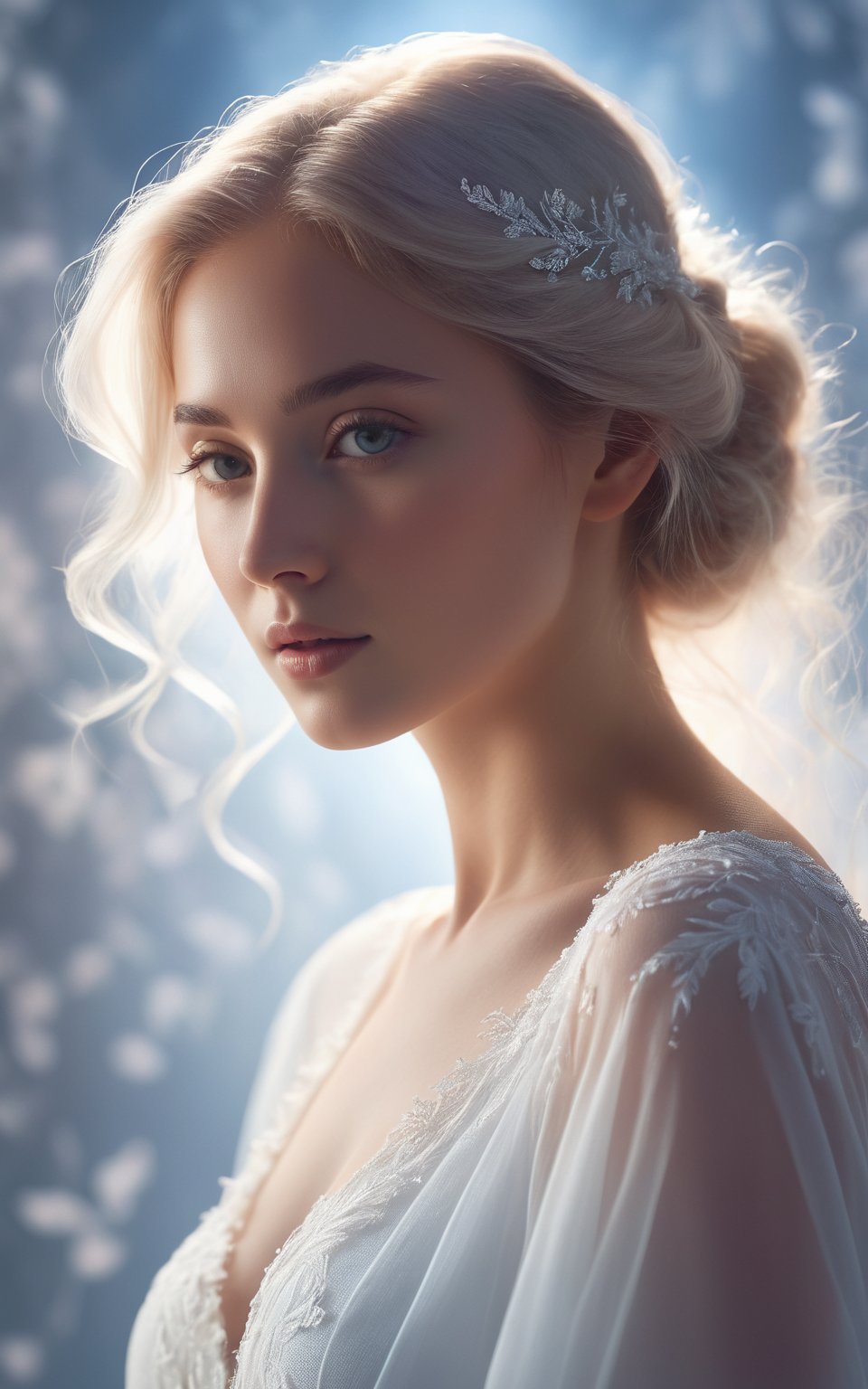 (best quality, 4K, 8K, high-resolution, masterpiece), ultra-detailed, photorealistic, glowing white silhouette of woman, ethereal colored background, soft lighting, dreamy atmosphere, digital art, artistic composition, high contrast.