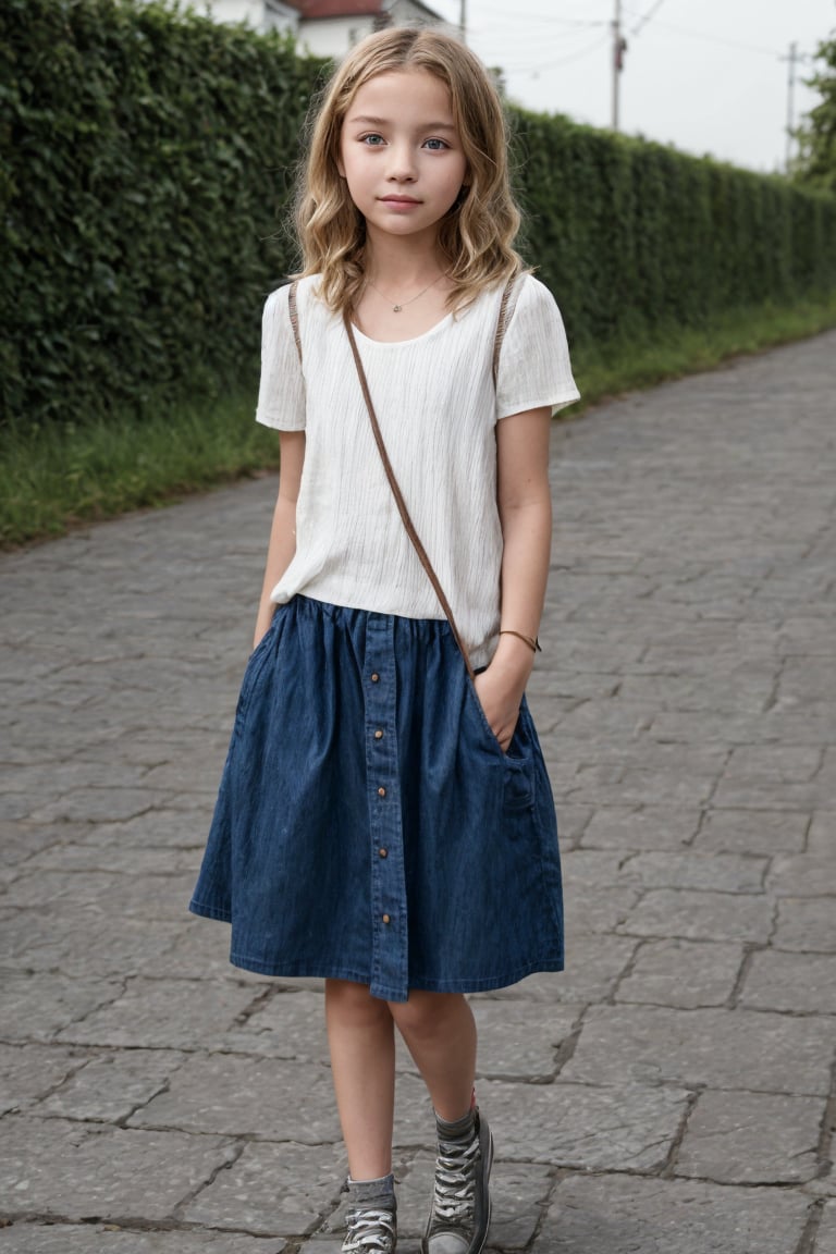 a 12 years old very young Tween In leichten Textil gehüllt, summer alluring casual wear, enthüllt die zaghaft aufkeimende Weiblichkeit, während die sanften Rundungen behutsam betont werden. alluring tween girl By David Dubnitskiy