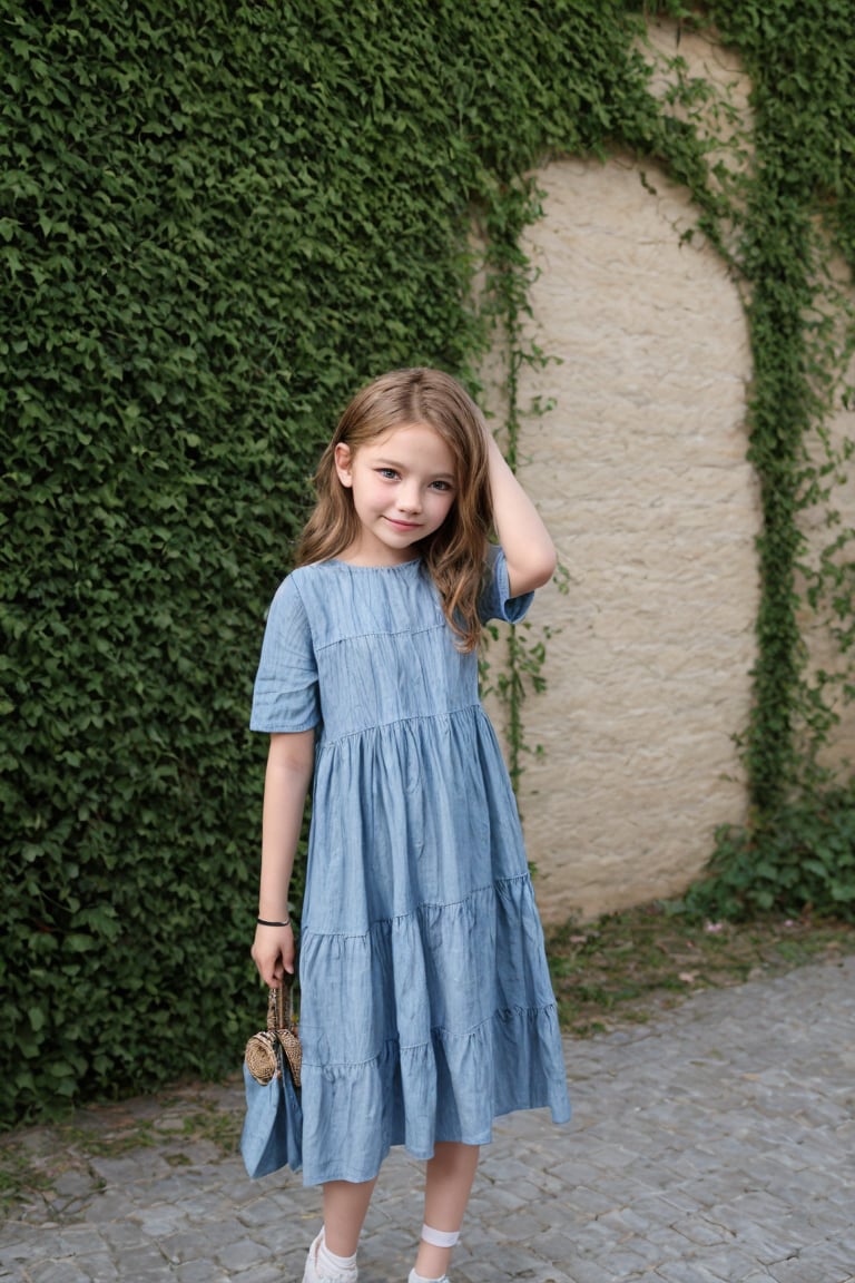 a 12 years old very young Tween In leichten Textil gehüllt, summer alluring casual wear, enthüllt die zaghaft aufkeimende Weiblichkeit, während die sanften Rundungen behutsam betont werden. alluring tween girl By David Dubnitskiy