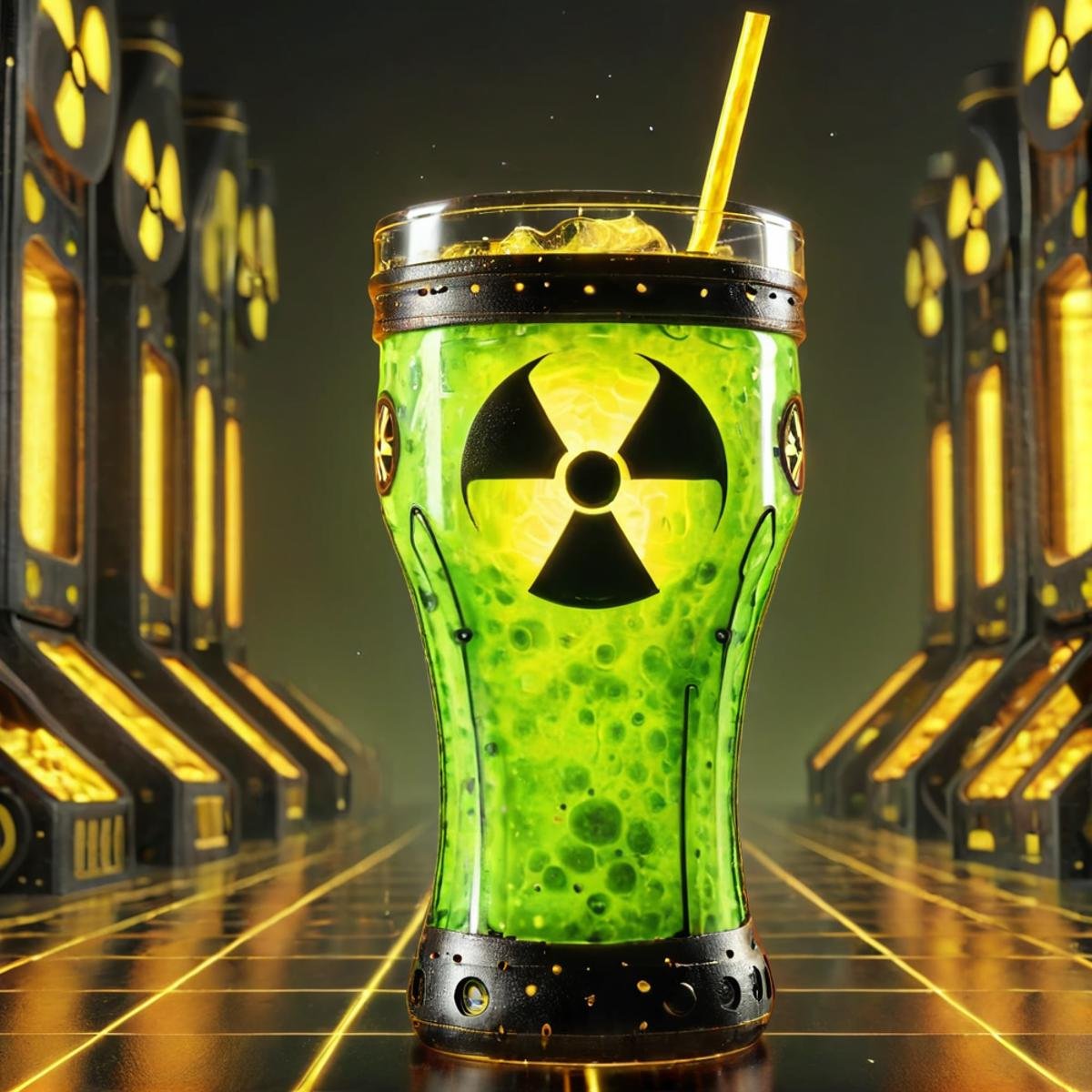 <lora:nuclearhazard_Xl:0.8>,nuclearhazard,drink,glass