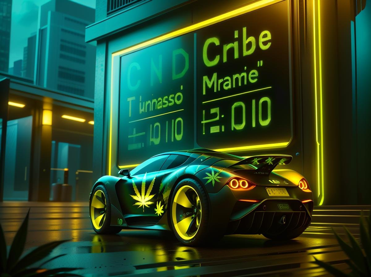 masterpiece,high resolution,420futurism, <lora:420Futurism:1>,, no humans,  car,vehicle focus,ground vehicle,,scenery, night, building, sign, outdoors, plant,glow,"420" 