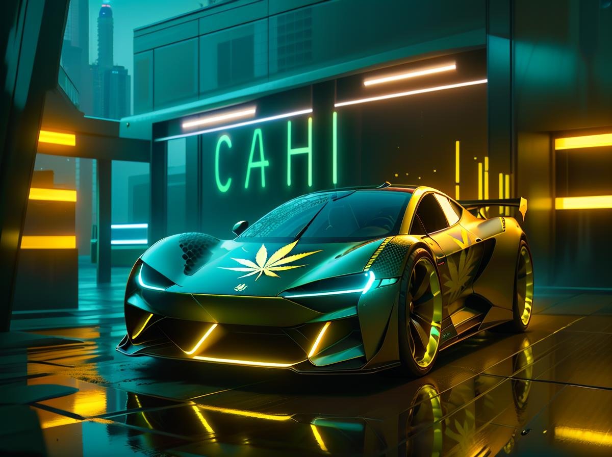 masterpiece,high resolution,420futurism, <lora:420Futurism:1>,,car, no humans, ground vehicle, car, motor vehicle, vehicle focus, english text, reflection, scenery, night, 