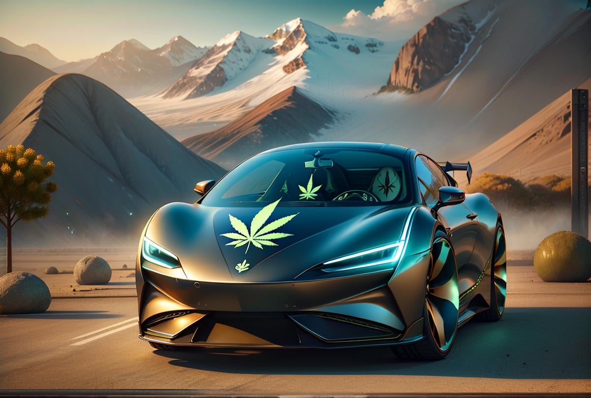 masterpiece,high resolution,420futurism, <lora:420Futurism:1>, no humans, car, ground vehicle, vehicle focus, motor vehicle, outdoors, scenery, sports car, road