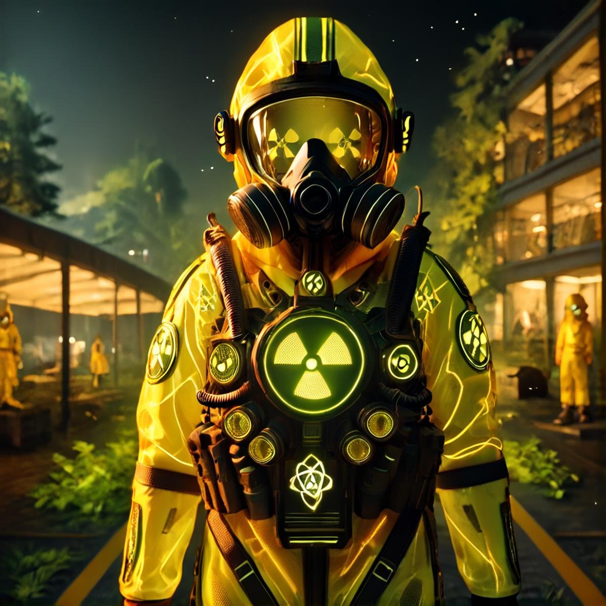 score_9, score_8_up, score_7_up,score_6_up, score_5_up,score_4_up, source_anime BREAK  overalldetail, <lora:nuclearhazard_Pony:1>nuclearhazard,1girl,clothes,, transparent, , see-through,yellow theme,hazmat suit,gasmask