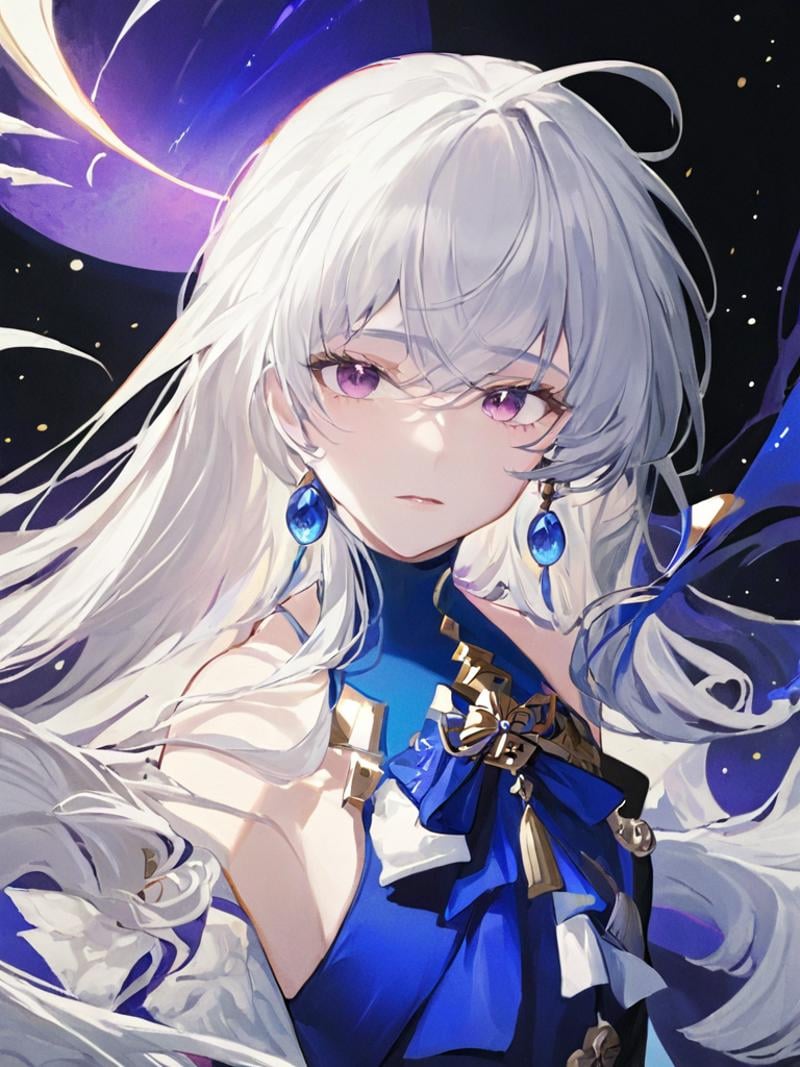 ultra-detailed,(best quality),((masterpiece)),(highres),original,extremely,1girl,Bronya,upper body,white hair,very long hair,<lora:Bronya_Dim8:1>,<lora:ayaka:1>,