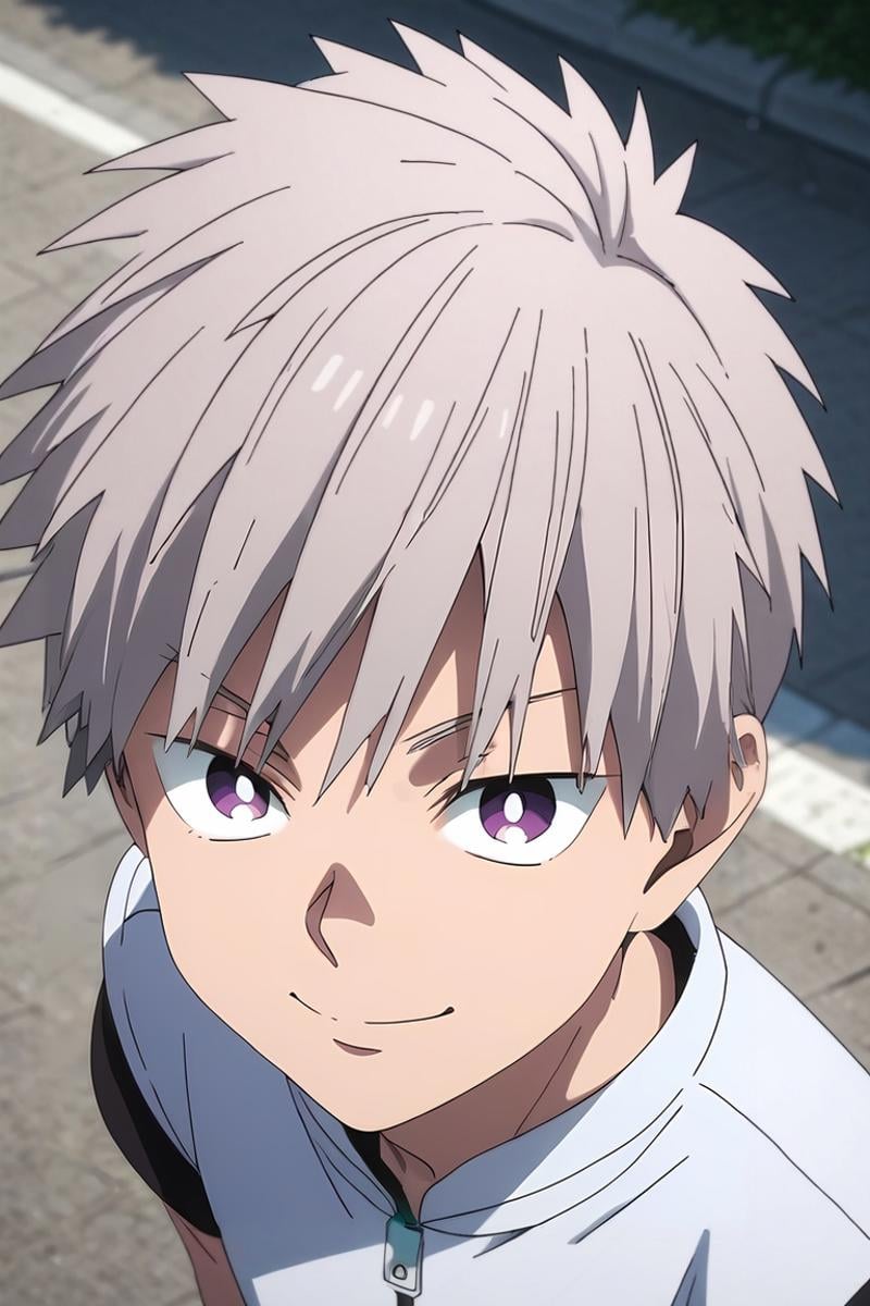 score_9, score_8_up, score_7_up, , rating_safe, , (3d:0.4), , , 1boy, solo, male focus, <lora:shiki_tademaru_pony:0.98>, shiki_tademaru, grey hair, purple eyes, short hair, from above, highway, light, twisted torso, naughty smile, , <lora:sdxl_lightning_8step_lora:1>