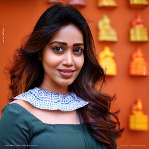 (NivethaPethuraj) , art by Martin Rak, photograph, Regal Urban (Girl:1.2) , Attending theater performances, wearing Peter Pan collar shirt in Peacock adornments, Bending forward, Sublime Light hair, Hurricane, deep focus, Regret, Geometric Style, film grain, Phase One XF IQ4 150MP, Circular polarizer,  <lora:NivethaPethurajSD1.5:1>