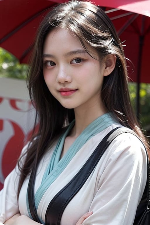 1 girl, most beautiful korean girl, Korean beauty model, stunningly beautiful girl, gorgeous girl, ((18years old)), smiling, looking at viewer, (masterpiece, top quality, best quality, official art, beautiful and aesthetic:1.2), extreme detailed, (abstract, fractal art:1.3), highest detailed, detailed_eyes, light_particles, hanfu,jewelry, sexy, red,masterpiece, ((without makeup)), ((thick eyebrow))