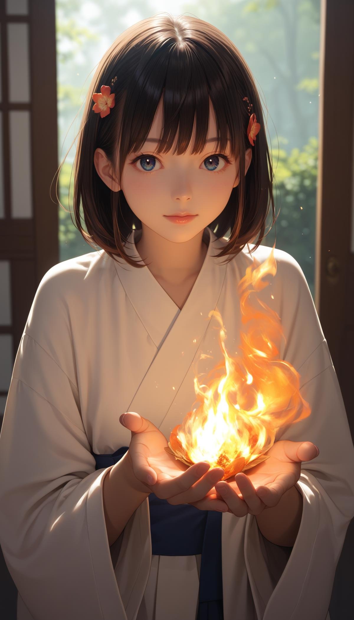 score_9,score_8_up,score_7_up,no humans,Kurage-no-hinotama,The caster’s hands glow with an inner fire.,