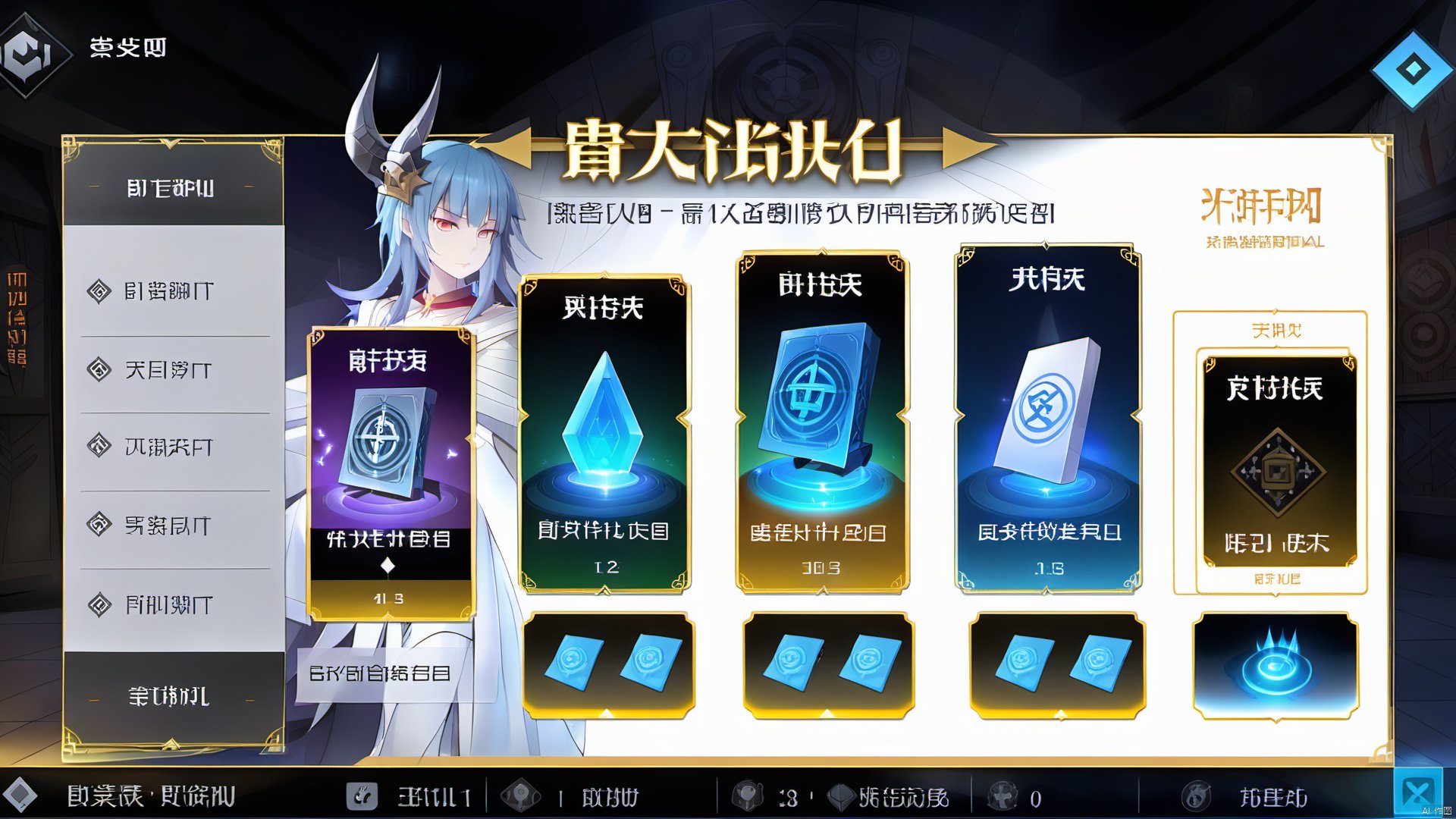 The central bullet frame is designed like an ancient stone tablet with mysterious runes and motifs engraved on it. A pop-up box shows the steps of the current ceremony and the required props. On the left are the items held by the player and the ritual progression,and on the right is an introduction to the upcoming ritual steps. There is a "Start Ceremony" button below. When clicked,a pop-up box will play a ritual animation,showing the figure performing a mysterious ritual