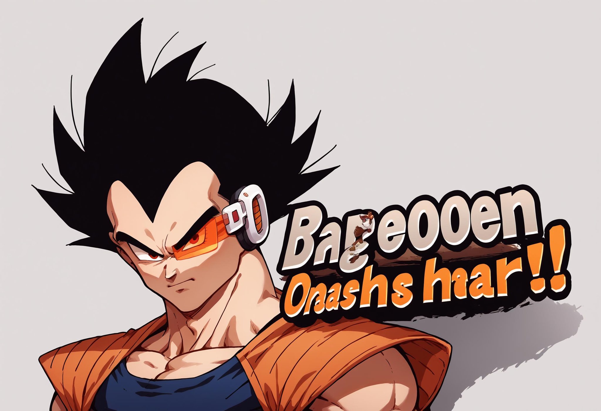 score_9, score_8_up, score_7_up, source_anime, SSBUSplashArt, english text, <lora:SSBUSplashArt_XLPD_1:1.4>, <lora:Scouter_XLPD:1> scouter, tinted eyewear, 1boy, vegeta, dragon ball, spiked hair, black hair, 