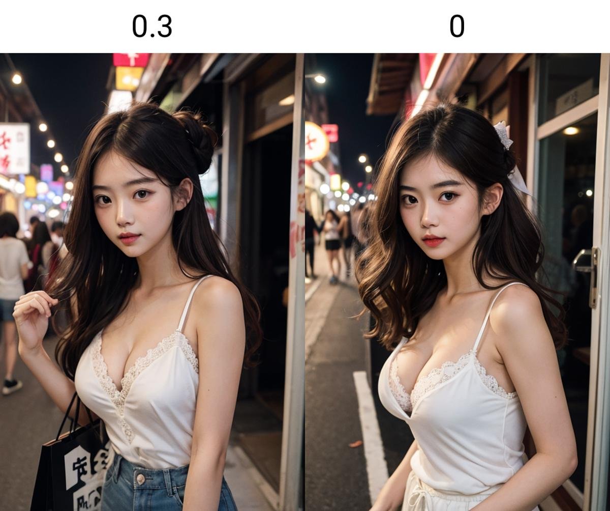 (((masterpiece))), (((best quality))), 8k, highres, upper body, beautiful detailed face, 1girl, brown hair, wavy hair, updo, sidelocks, ribbon, ulzaang, cleavage, asian, cleavage, lace camisole, shorts, walking, storefront, shopping street, vandors, narrow roadside, signboard lights, crowd,<lora:cuteasiangirlstyle:0.3>