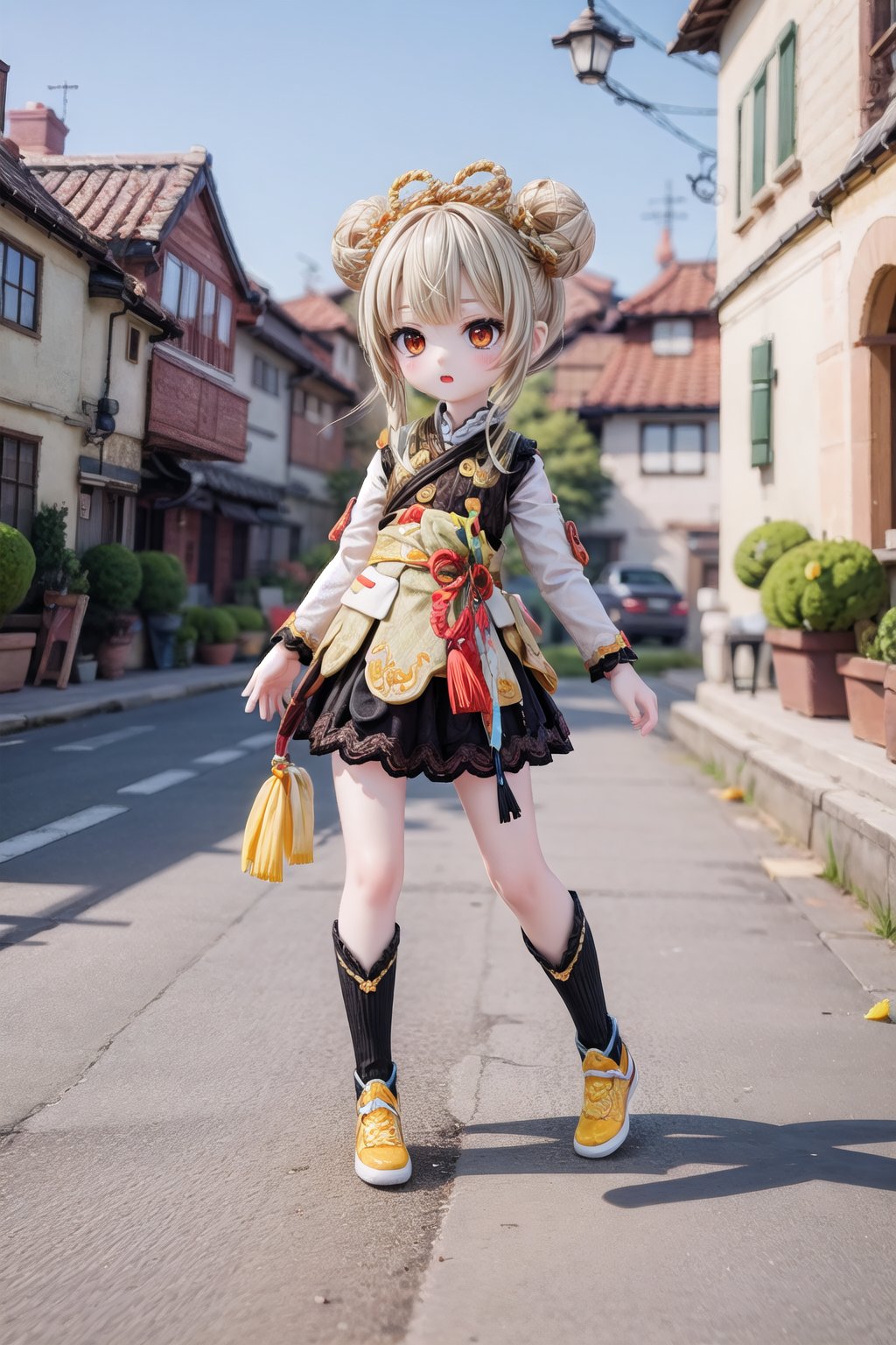 Yaoyao_Impact, full_body, blurry_background, loli, outdoor, yaoyao Style,