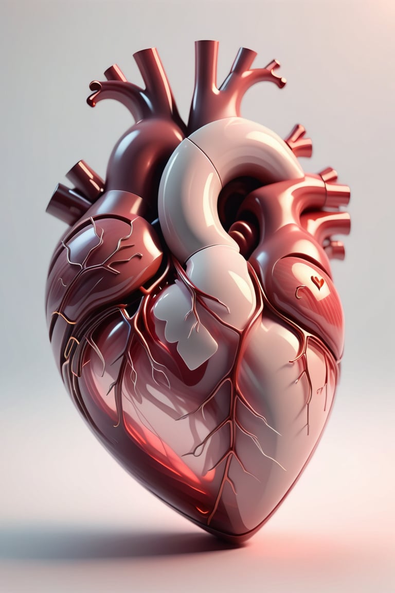  heart art ,illustration,muted colors,,cinematic lighting,octane render,white background